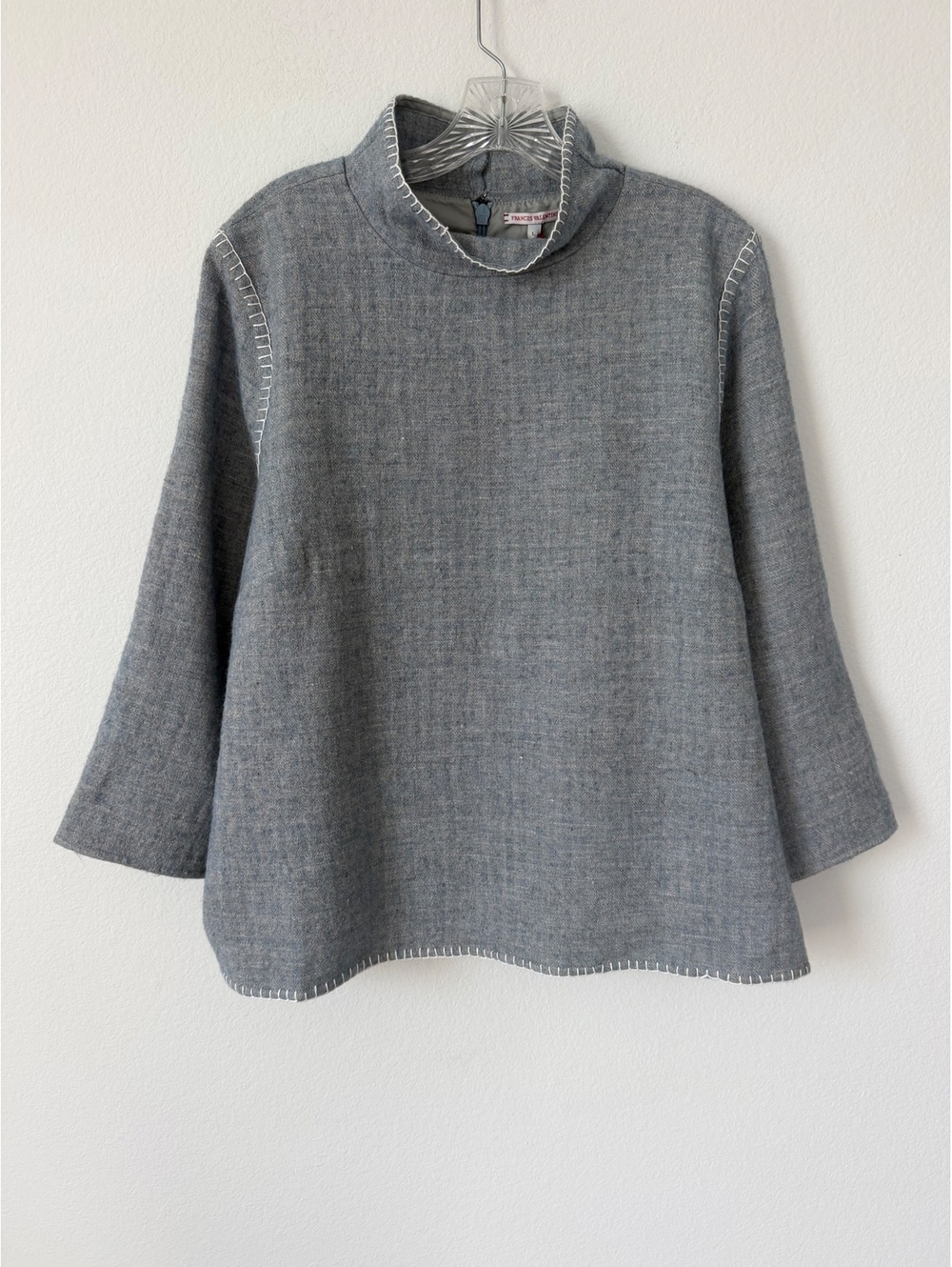 France’s Valentine NWT Long Sleeve Mock Neck Linen/Wool Pullover Sweater Size L